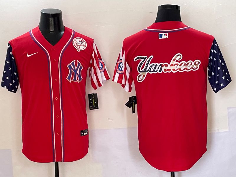 Men New York Yankees Blank Red a generation of national flags Jointly Name 2025 Nike MLB Jersey style 1->new york yankees->MLB Jersey